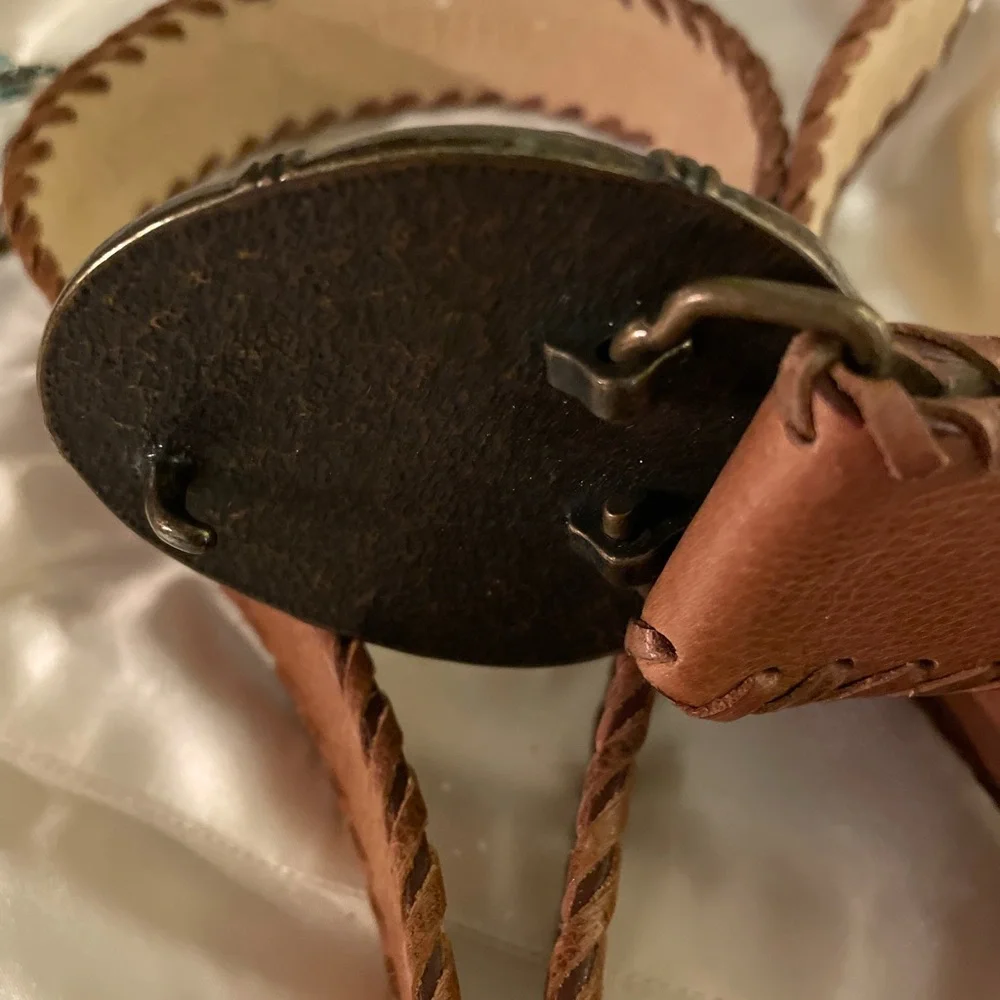 NINE WEST natural LEATHER BELT LG/XL - Picture 8 of 13